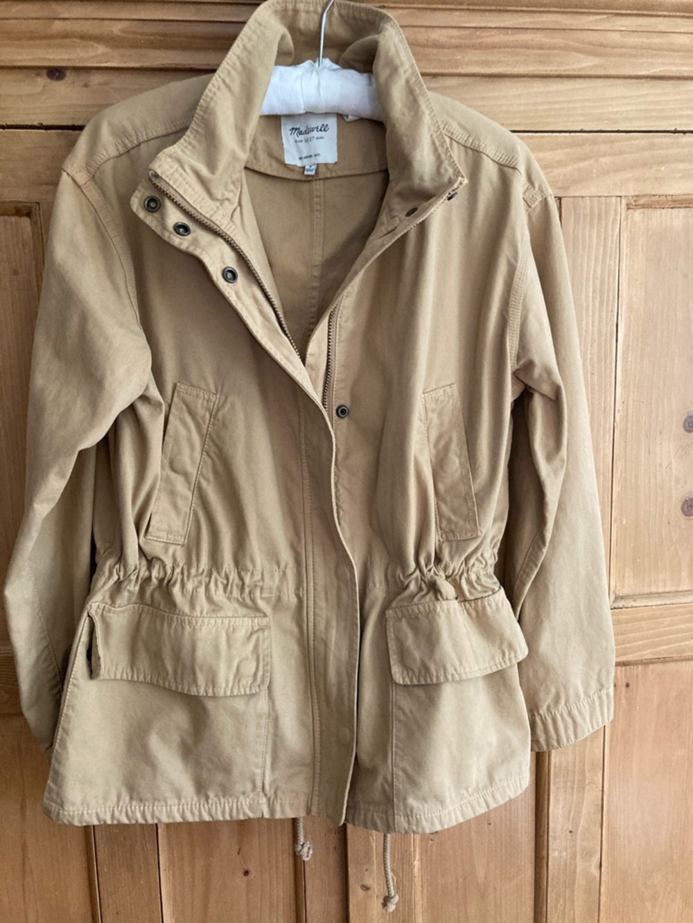 Madewell Beige Drawstring-Waist Utility Jacket